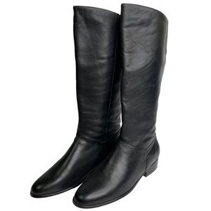 Worthington Black Leather Knee High Boots with Elastic Back Calf Size 9.5